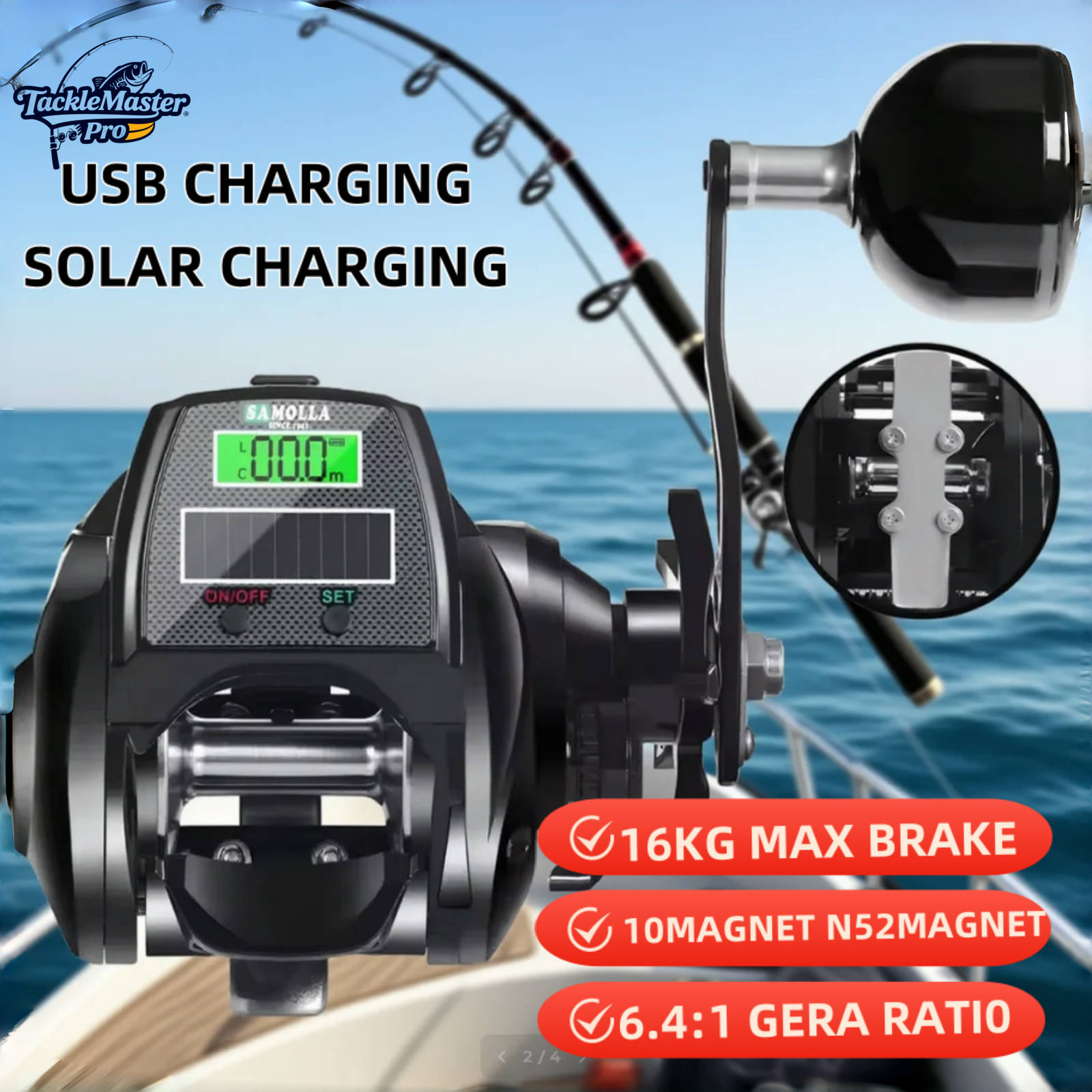 Ice Fishing Reel - Heavy Duty Electric Fishing Reel Large