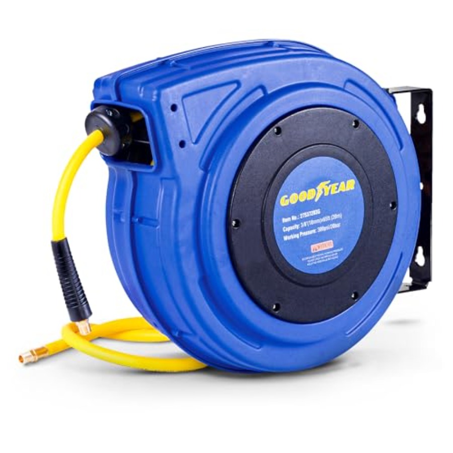 Retractable Air Hose Reel 3/8  - مراجعة Reel Handle وسعره