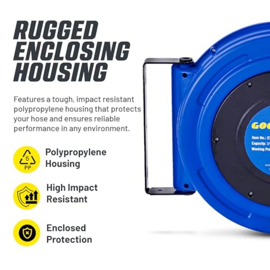 Retractable Air Hose Reel 3/8  - مراجعة Reel Handle وسعره