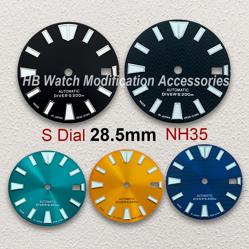 28.5mm S Logo Wave Dial Fit NH - مراجعة Reel Case وسعره